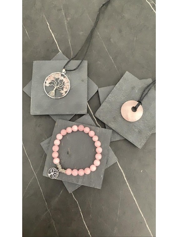 Bracelet Set, Quartz Rose Necklaces