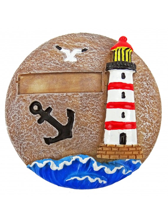 Magnet galet rond Phare, personnalisable