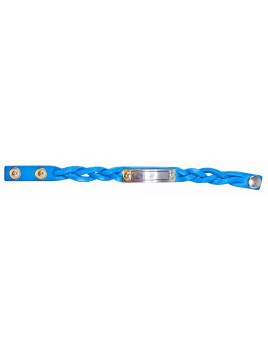 Bracelet en Cuir Personnalisable, bleu