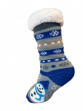Socks Blue Snowman Slippers