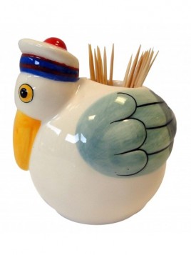 Ceramic toothpick pot Seagull